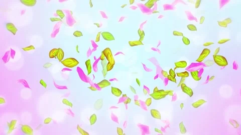 Loop Spring cherry blossom petals and leaves, nature gradient design element Stock Footage 277790647