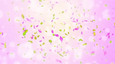 Loop Spring cherry blossom petals and leaves, nature gradient design element Stock Footage 277790678