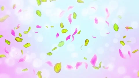 Loop Spring cherry blossom petals and leaves, nature gradient design element Stock Footage 277791421