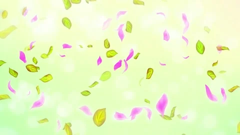 Loop Spring cherry blossom petals and leaves, nature gradient design element Stock Footage 277791430