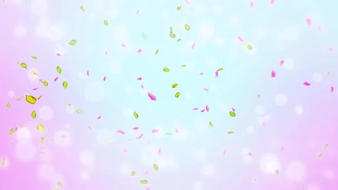 Loop Spring cherry blossom petals and leaves, nature gradient design element Stock Footage 277791448