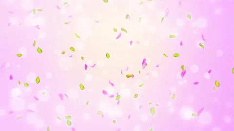 Loop Spring cherry blossom petals and leaves, nature gradient design element Stock Footage 277791469