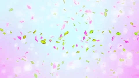 Loop Spring cherry blossom petals and leaves, nature gradient design element Stock Footage 277791632