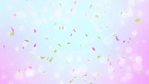 Loop Spring cherry blossom petals and leaves, nature gradient design element Stock Footage 277791666