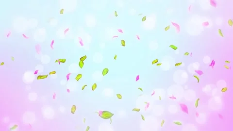 Loop Spring cherry blossom petals and leaves, nature gradient design element Stock Footage 277791772