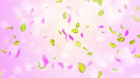 Loop Spring cherry blossom petals and leaves, nature gradient design element Stock Footage 277791872