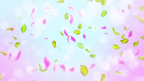Loop Spring cherry blossom petals and leaves, nature gradient design element Stock Footage 277791910