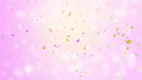 Loop Spring cherry blossom petals and leaves, nature gradient design element Stock Footage 277791967
