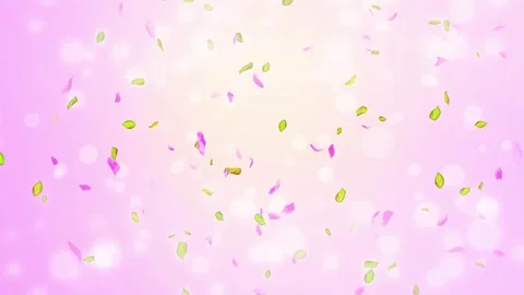 Loop Spring cherry blossom petals and leaves, nature gradient design element Stock Footage 277792028