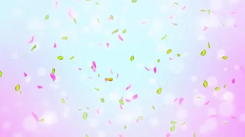Loop Spring cherry blossom petals and leaves, nature gradient design element Stock Footage 277792036