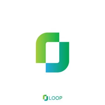 Loop square box letter o logo. nature logo concept. vector illustration. Stock Illustration