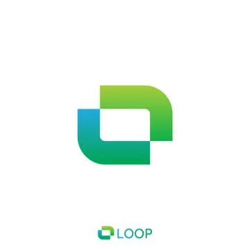 Loop square box letter o logo. nature logo concept. vector illustration. Stock Illustration