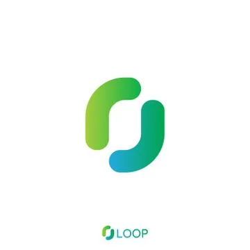 Loop square box letter o logo. nature logo concept. vector illustration. Stock Illustration