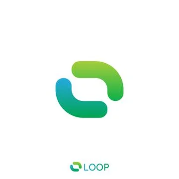 Loop square box letter o logo. nature logo concept. vector illustration. Stock Illustration