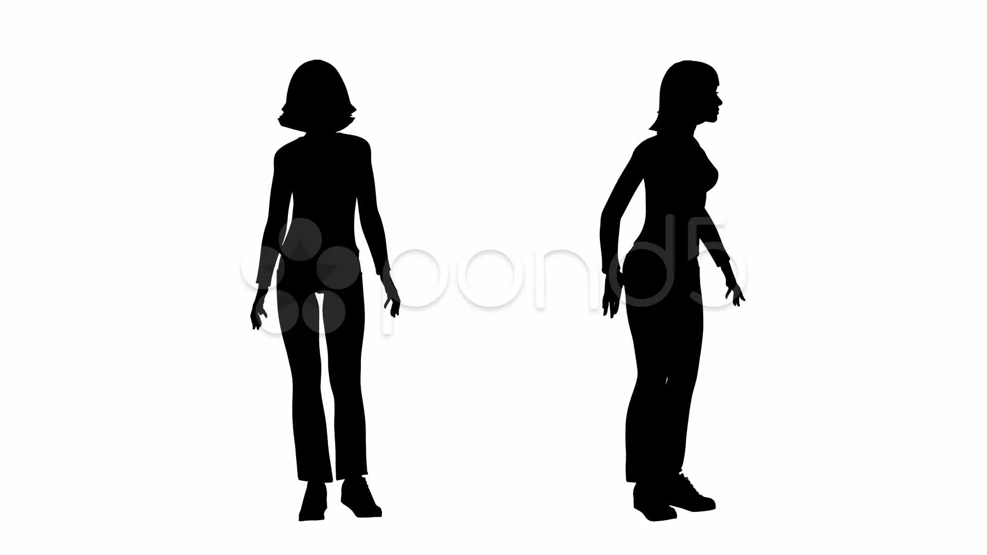 female silhouette standing side