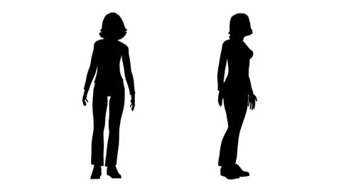 Loop standing woman silhouette Видео 9232118