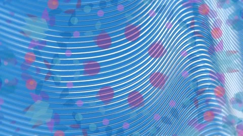 On loop start metallic ribs rolling diagonal, confetti drifting, highlights Stock Footage 338365831