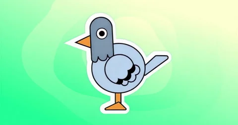 Loop starting animating pigeon on one le... | Stock Video | Pond5