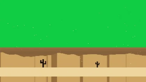 Loop starting as backdrop pixel art desert two cacti cliffs sand stars twinkling Stock Footage 337887707
