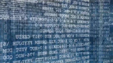 Loop starting causing floating code panels shifting across dark grid while Video stock 317369221