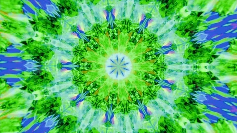 Loop starting, centered mandala morphing and rotating in frame with blue hub and Stock Footage 337886041