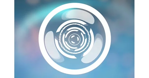 On loop starting emblem rotating, pulsing, teal flare moving, paddles shifting Stock Footage 326973927