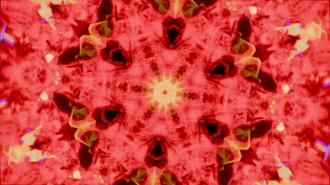 Loop starting mandala morphing on screen, rotating petal, star cores, for looped Stock Footage 337886055