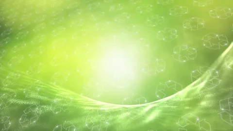 Loop sunny green environment with recycle symbols loop animation Stock Footage 343609295