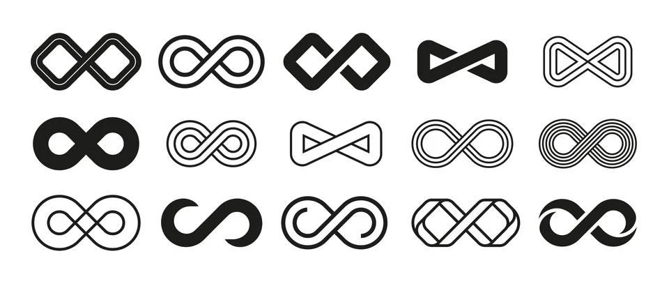 Loop symbol. Mobius ribbon shape. Abstract repetition and infinity sign. Endless Stock Illustration