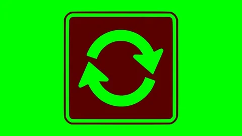 Loop sync icon red flashing light blink animation Video stock 344565495
