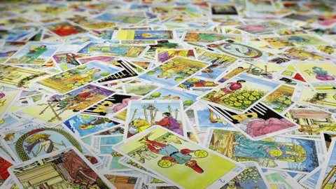 Loop Tarot Cards Background Stock Footage 249312543