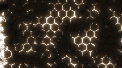 Loop technologically advanced glowing hexagon background Stock Footage 315051822