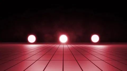 Loop three light sources on the floor. smoke Stock Footage 314261684