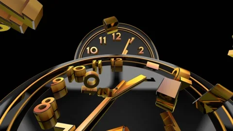 Loop Time Flying Clocks And Numbers Stock Footage 137234400