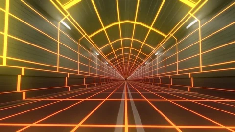 Loop Tunnel 80s Retro Tron Future Wirefr... | Stock Video | Pond5