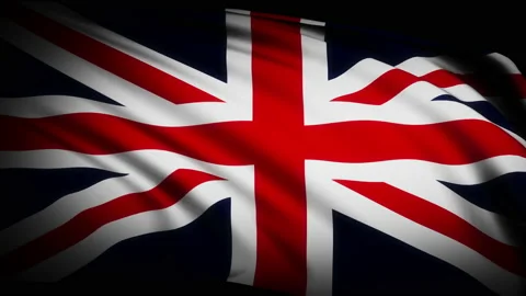 Loop of United Kingdom flag waving in wind Stock Footage 197014481