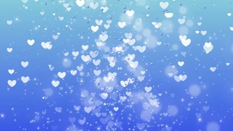 Loop Valentine's day background with hearts. Bokeh heart on a blue background. Stock Footage 232760472