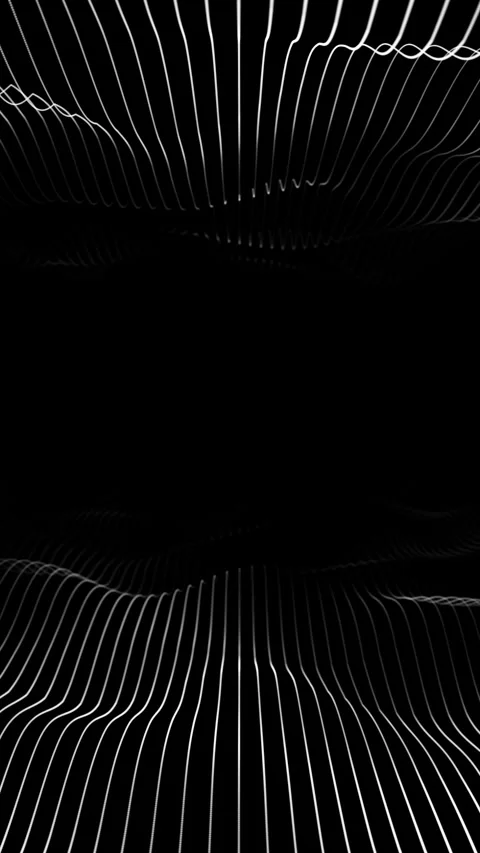 Loop vector black and white wavy background. Vertical video of mirrored white Stock Footage 347686031