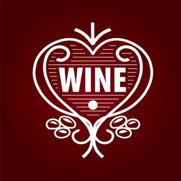 Loop vector logo barrel of wine in the form of heart Illustrazione stock