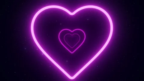 Loop video. Abstract pink hearts on dark background. Concept: valentine's day Stock Footage 242513701