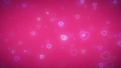 Loop video. Abstract pink hearts on dark background. Concept: valentine's day Stock Footage 242513721