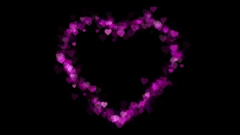 Loop video. Abstract pink hearts on dark background. Concept: valentine's day Stock Footage 242513747