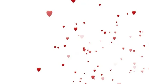 Loop video. Abstract red hearts on white background. Concept: valentine's day Stockbeeldmateriaal 169229610