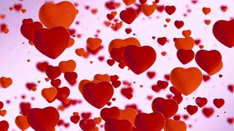 Loop video. Abstract red hearts on pink background. Hearts flying. Concept: Stock Footage 188724762