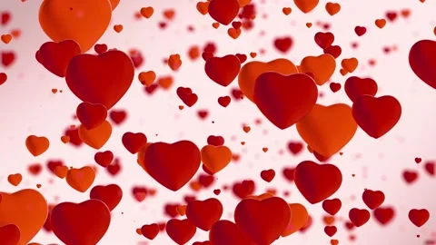 Loop video. Abstract red hearts on red background. Hearts flying. Concept:  Stock Footage 188725949