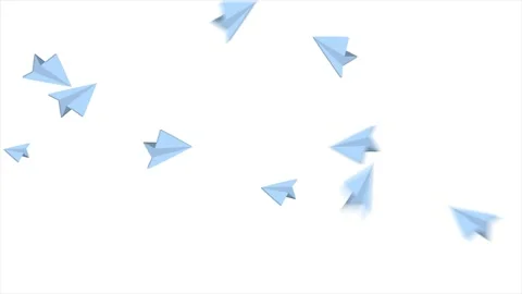 Loop video. Blue paper planes flying on ... | Stock Video | Pond5