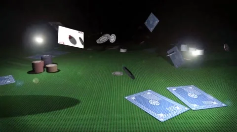 Loop video, cards table, vegas, poker, casino Stockbeeldmateriaal 46706540