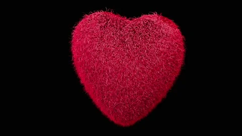 Loop video. Close up render abstract red hearts flying on white background with  Video stock 169477519
