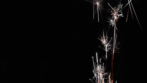 Loop video Fireworks flame and sparks on black background. 動画素材 167121935