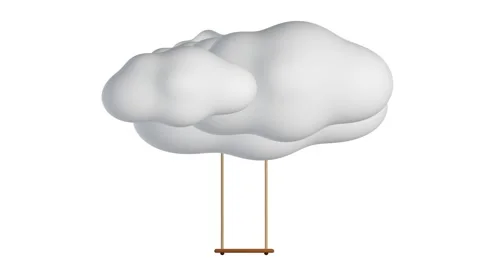 Loop video. Icon. Empty swing chair in the white clouds. Luma mask. Stock-Footage 151326757